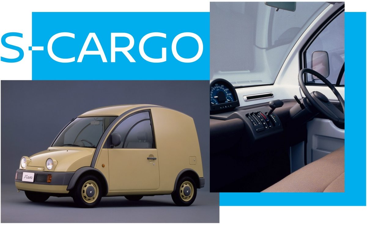 Interior and exterior view of the Nissan S-Cargo delivery van