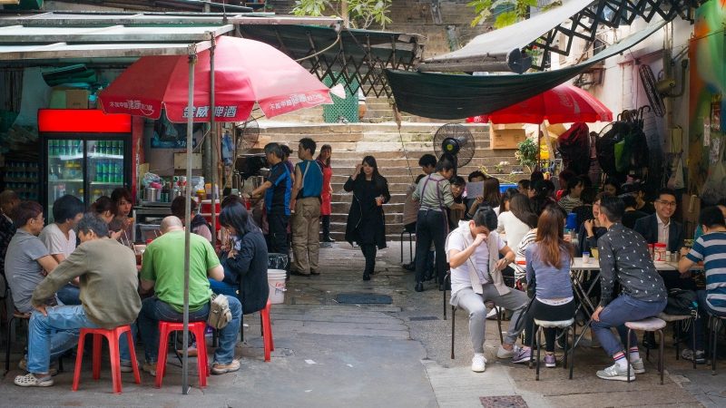 Outdoor cafe/restaurant in Hong Kong