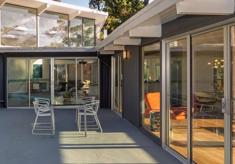 Mid-century home with patio