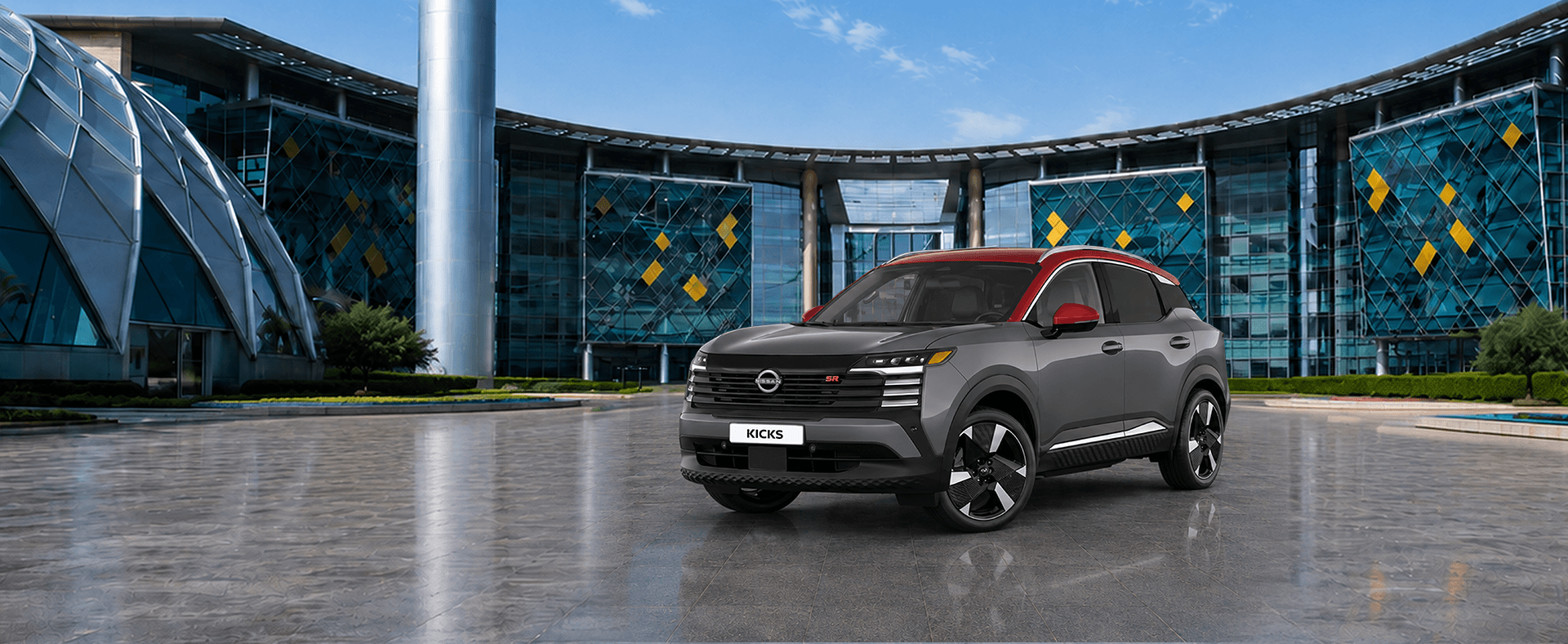 Nissan Kicks SUV with festive day backdrop