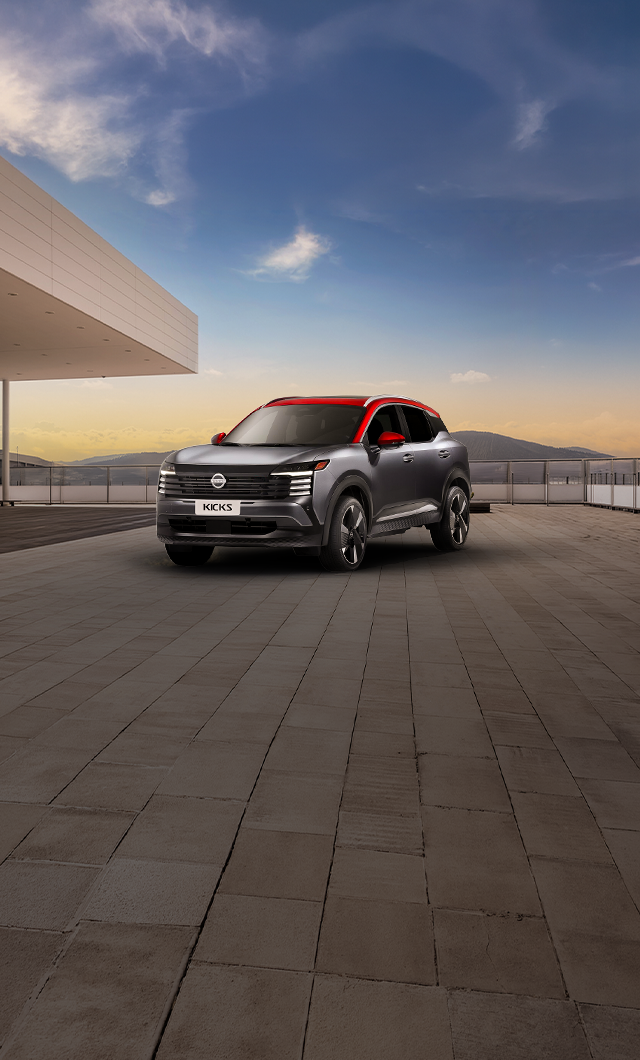 Nissan Kicks with festive night backdrop