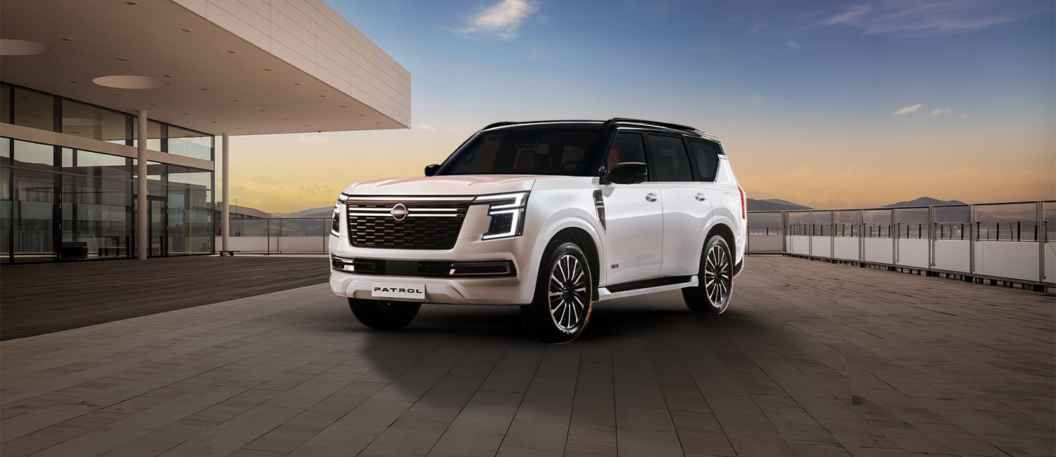 Nissan Patrol SUV with festive day backdrop