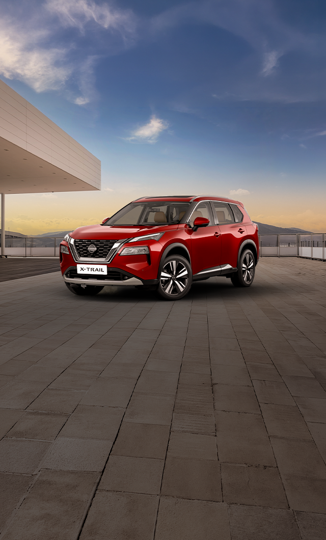 Nissan X-Trail with festive night backdrop