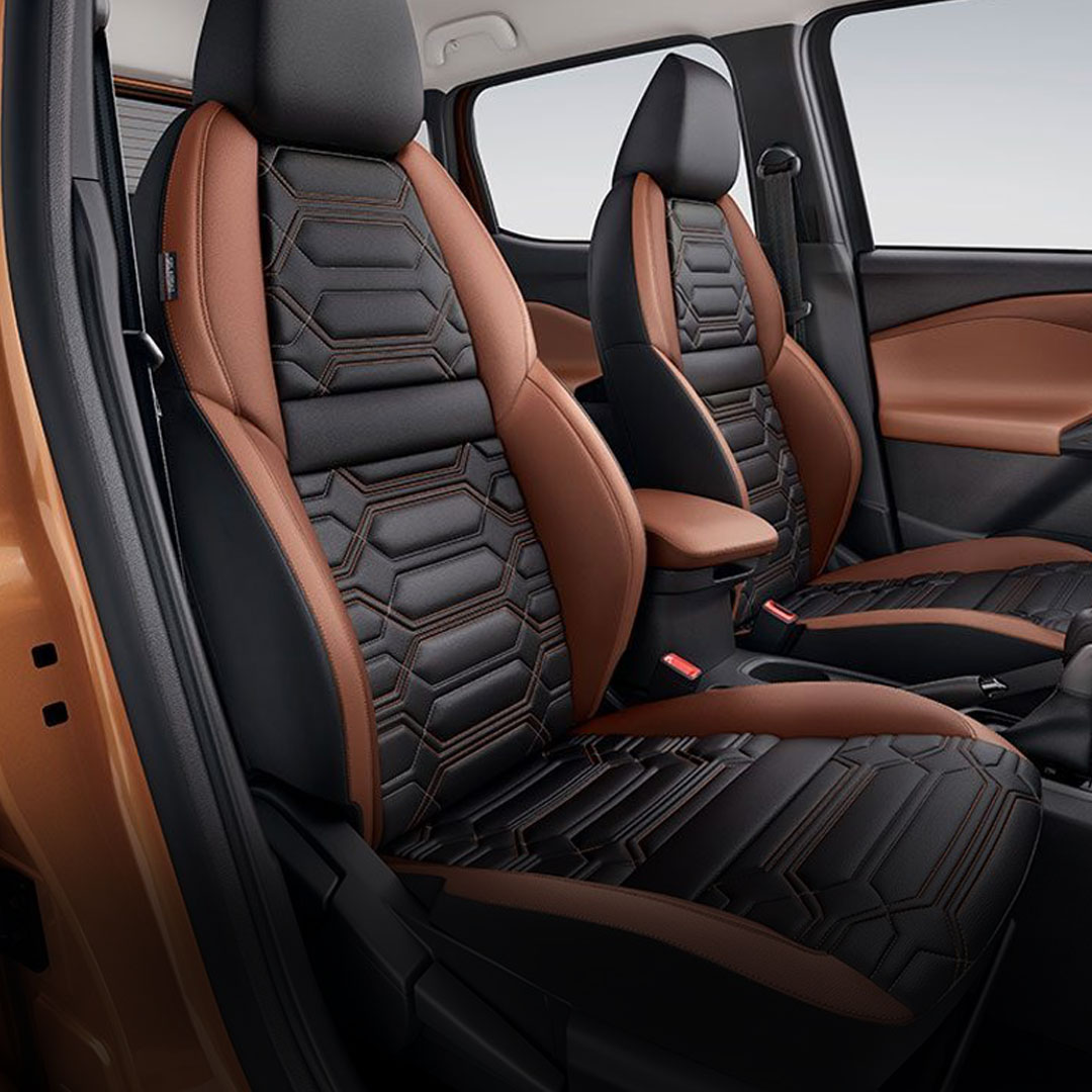two-toned leather seats